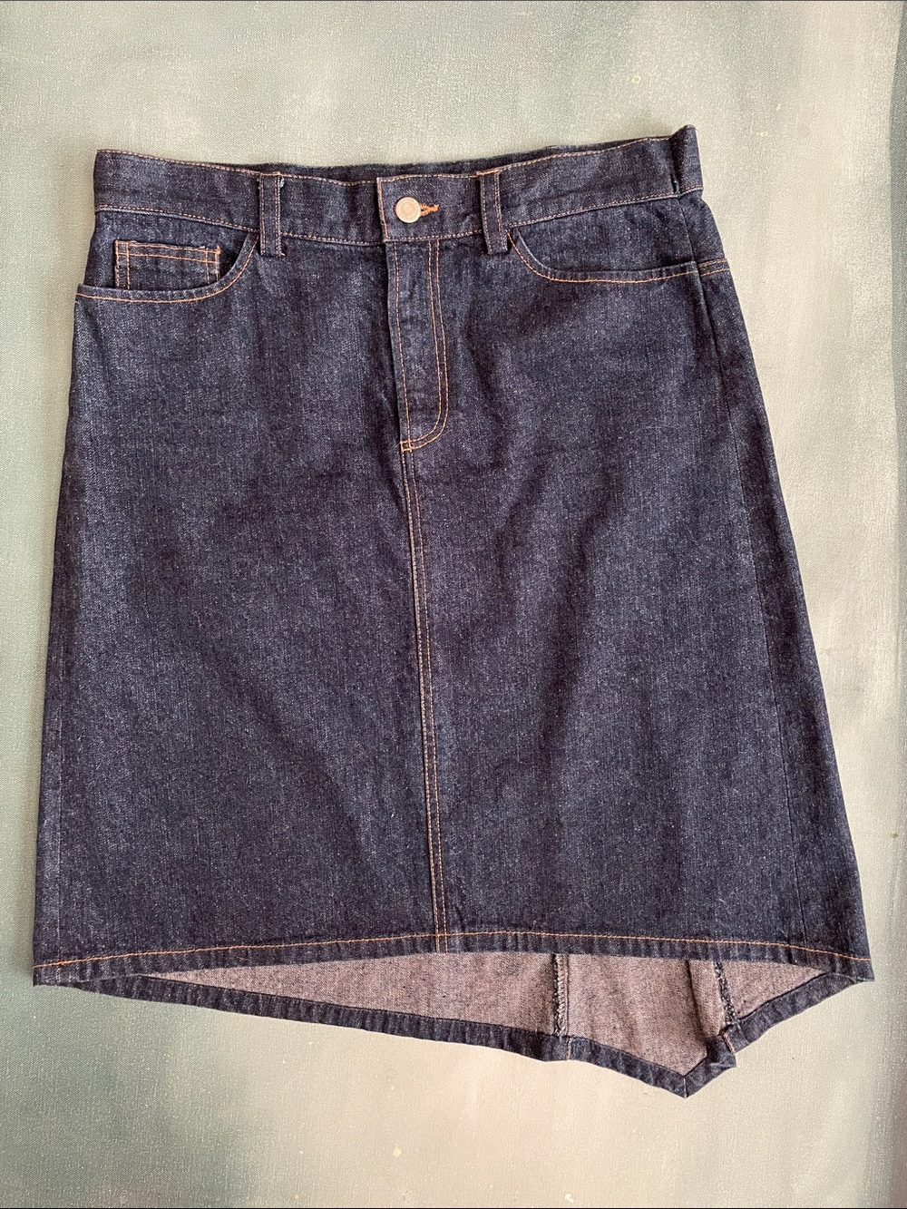 Chaiken Denim Skirt Asymetrical Hemline